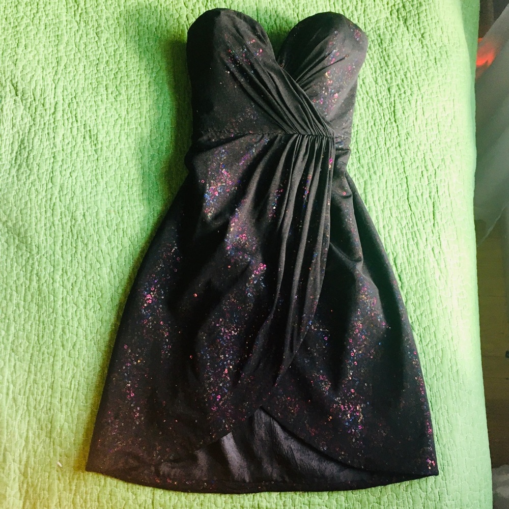 VickyTiel sexy cocktail dress black rainbow sequin prom dance club sparkly pride